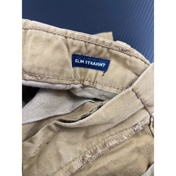 American Eagle Boys Sz 28 Slim Straight Khaki Chino Pants Flat Front 26” inseam - Picture 9 of 12